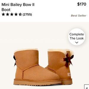 UGG Mini Bailey Bow II Boots - Chestnut, Size 11